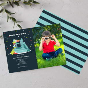 Kleurrijke Bounce Verjaardagsfeestfoto Kaart