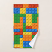 Kleurrijke bouwstenen bad handdoek (Handdoek)