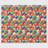 Kleurrijke bouwstenen cadeaupapier (Vlak)