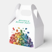 Kleurrijke bouwstenen Explosie Verjaardagsfeest Bedankdoosjes (Achterkant)