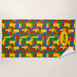 Kleurrijke bouwstenen Kinder gepersonaliseerde Strandlaken