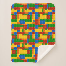 Kleurrijke bouwstenen Kinderen Sherpa Deken