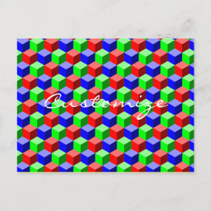 Kleurrijke bouwstenen Thunder_Cove 3-D Briefkaart