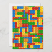 Kleurrijke Bouwstenen Uitnodiging Verjaardagsfeest (Achterkant)