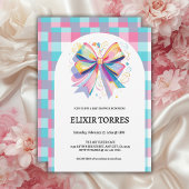 Kleurrijke Bow Baby shower Kaart