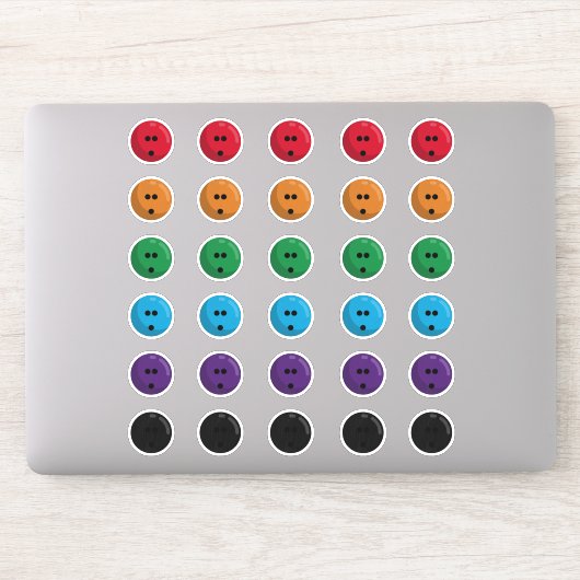 Kleurrijke Bowling Ballen Stickerblad Sticker (Computer)