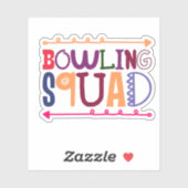 Kleurrijke Bowling Squad Contour Custom-Cut Sticker (Vel)