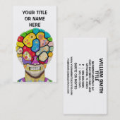 Kleurrijke Brain Puzzel Stukken Visitekaartje (Voorkant / Achterkant)