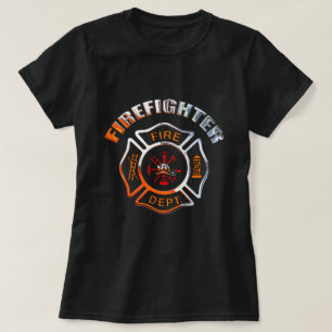 Kleurrijke brandweerbadge t-shirt