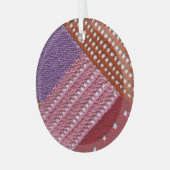 Kleurrijke brei: Abstracte patchwork textuur. Glas Ornament (Voorkant links)