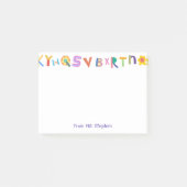 Kleurrijke brief aangepaste naam leraar post-it® notes (Voorkant)