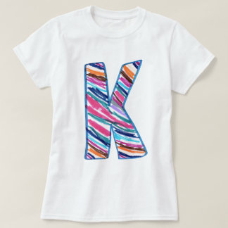 Kleurrijke Brief K zoals in Kay T-shirt
