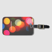 Kleurrijke Bright Bokeh Lights Bagagelabel (Voorkant (horizontaal))