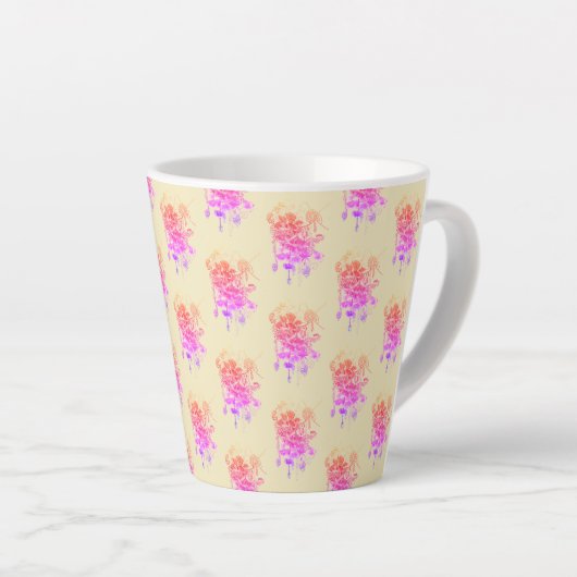  kleurrijke Bright Floral Abstract Latte Mok (Rechterhoek)