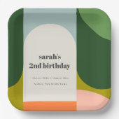 Kleurrijke Bright Groovy Retro Arch Elke dag van d Papieren Bordje (Voorkant)