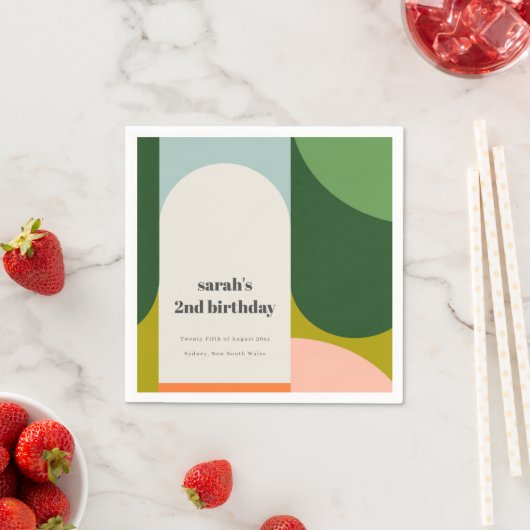 Kleurrijke Bright Groovy Retro Arch Elke dag van d Servet (Insitu)