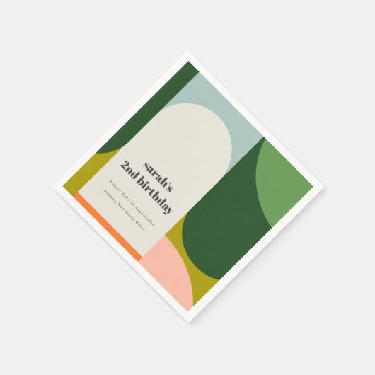 Kleurrijke Bright Groovy Retro Arch Elke dag van d Servet (Hoek)