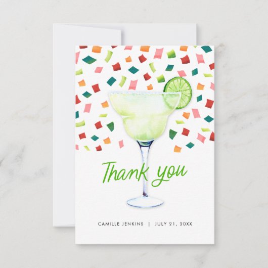 Kleurrijke Bruiloft Uitnodiging Dankkaart Fiesta (Voorkant)