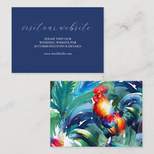 Kleurrijke bruiloft website invoegen Kaart Script (Voorkant / Achterkant)