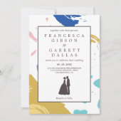 Kleurrijke Brush Stroke bruiloft Kaart (Voorkant)