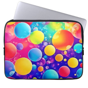 Kleurrijke Bubbel Abstracte Kunst Laptop Sleeve