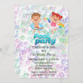 Kleurrijke Bubbels Pool Party Verjaardagsfeest Twe Kaart (Voorkant / Achterkant)
