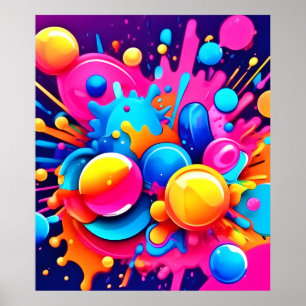 Kleurrijke Bubble Blast Poster