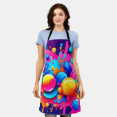 Kleurrijke Bubble Blast Schort (Gedragen)