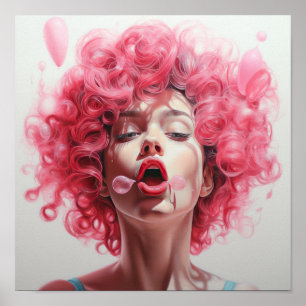 Kleurrijke Bubble Gum Dream - Levendige en Speelse Poster