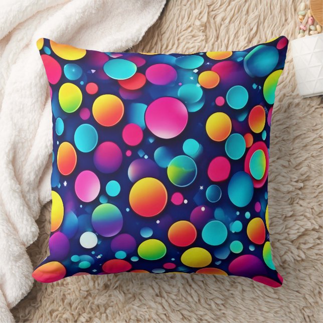 Kleurrijke Bubble Symphony Kussen (Deken)