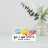 Kleurrijke Bubble Tea Drinken Visitekaartje (Staand voorkant)