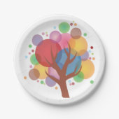 Kleurrijke Bubble Tree Papieren Bordje (Voorkant)