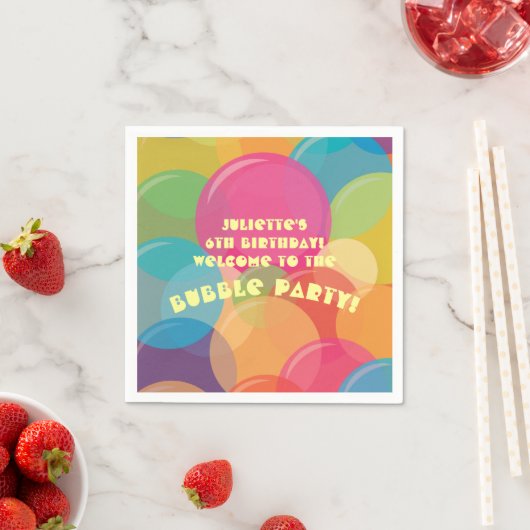 Kleurrijke Bubble Verjaardag Papier Servet (Insitu)