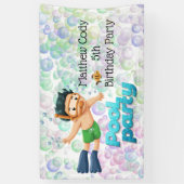 Kleurrijke Bubbles Pool Party Spandoek (Verticaal)