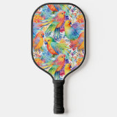 Kleurrijke budgies patroon pickleball paddle (Voorkant)