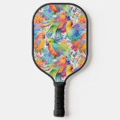Kleurrijke budgies patroon pickleball paddle (Achterkant)