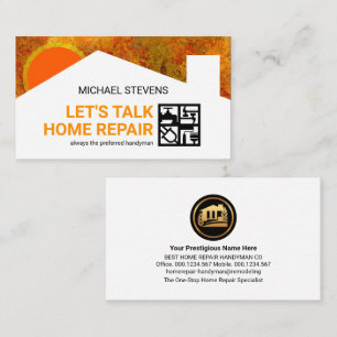 Kleurrijke Building Silhouette Handyman Gereedscha Visitekaartje