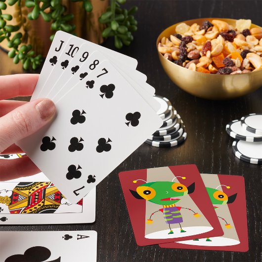 Kleurrijke buitenaardse mier in de schijnwerpers Q Pokerkaarten
