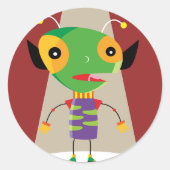 Kleurrijke buitenaardse mier in de schijnwerpers Q Ronde Sticker (Voorkant)