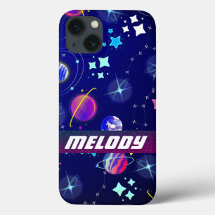 Kleurrijke buitenruimte planeten sterrenstelsel st iPhone 13 hoesje