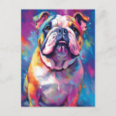 Kleurrijke Bulldog Briefkaart (Voorkant)