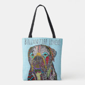 Kleurrijke Bullmastiff Lover Canvas tas (Achterkant)