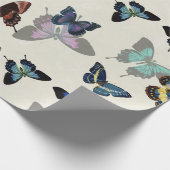 kleurrijke Butterflies Antiek illustratie Cadeaupapier (Hoek)