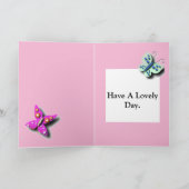 Kleurrijke Butterfly en Flower editable Kaart (Binnen)