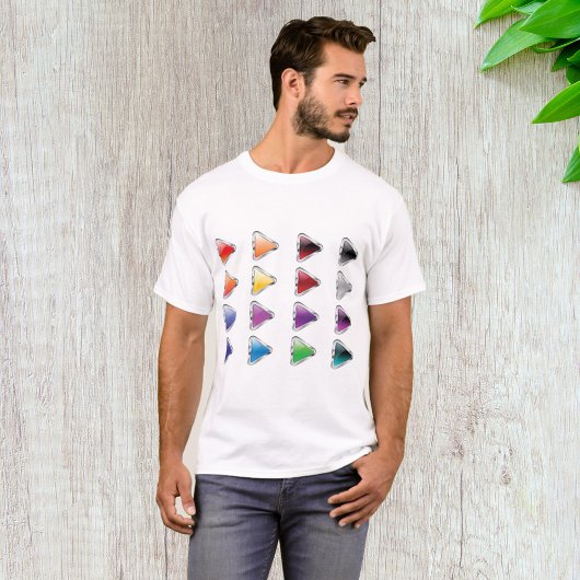 Kleurrijke Button-pictogrammen T-shirt