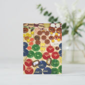 Kleurrijke  Buttonnen Briefkaart (Staand voorkant)