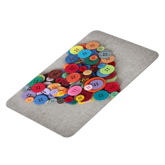 Kleurrijke Buttonnen Hart Magneet (Linkerzijde)