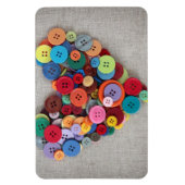 Kleurrijke Buttonnen Hart Magneet (Verticaal)