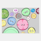 Kleurrijke Buttonnen Inpakpapier Vel (Voorkant)