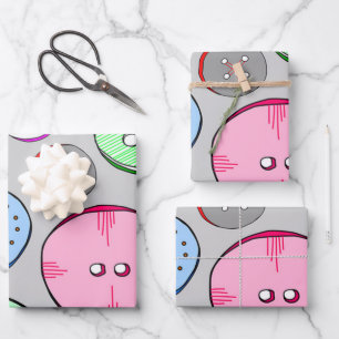 Kleurrijke Buttonnen Inpakpapier Vel